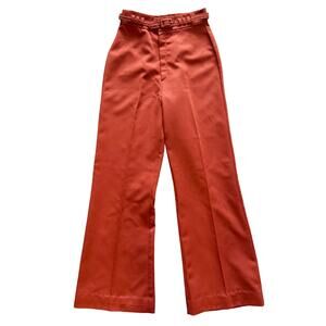 Vintage What's In a Name Wide leg Bell bottom pants Women 25 Orange Union 80s
